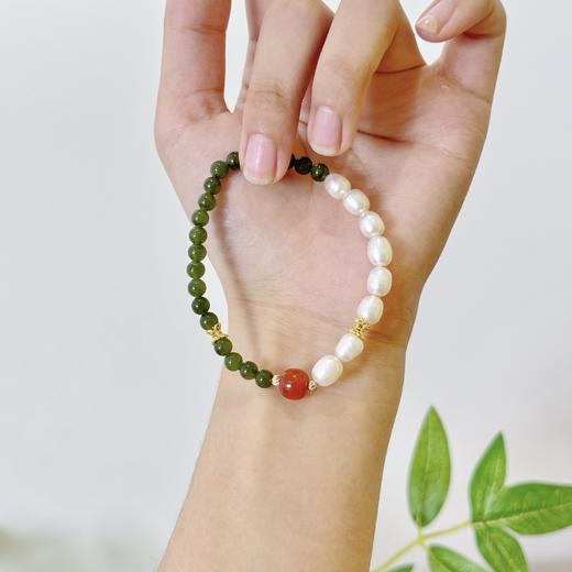 【敦煌清溪·和田玉珍珠手串】敦煌福泽小众和田玉淡水珍珠手串国风 新中式轻奢新款手串 商品图2