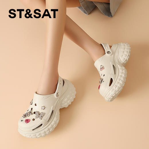 星期六榴莲厚底踩屎感洞洞鞋SSD2110E3Z 商品图1