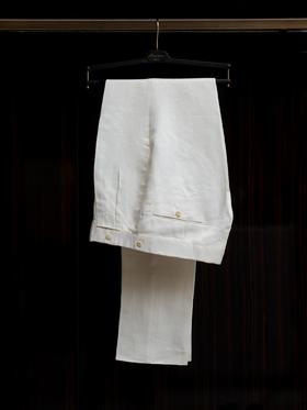 Ambrosi American Fit 白色亚麻裤装