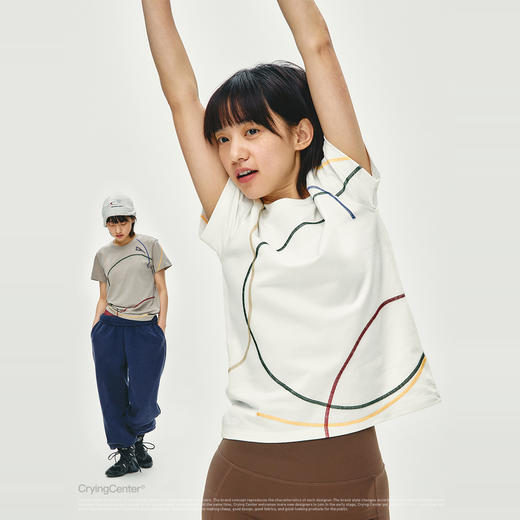 CryingCenter 环形跑道新疆棉亲肤T恤 哭喊中心 商品图1