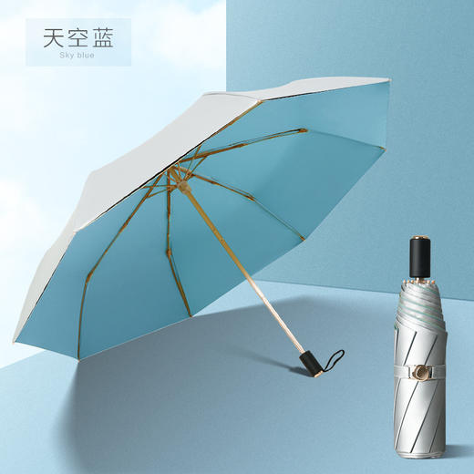 【双层防晒】夏日加厚肽银防晒伞太阳伞 超强防晒防紫外线女晴雨两用黑胶折叠双层遮阳伞 商品图8