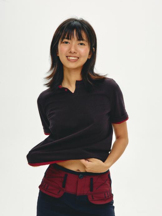 CryingCenter 小v领方块双色卷边短袖tee 哭喊中心 商品图4