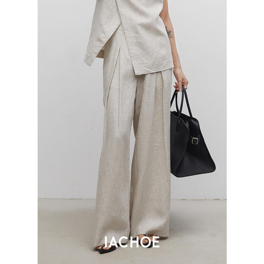 棉仓3531518013-IACHOE阔腿夏季亚麻休闲裤 商品图0