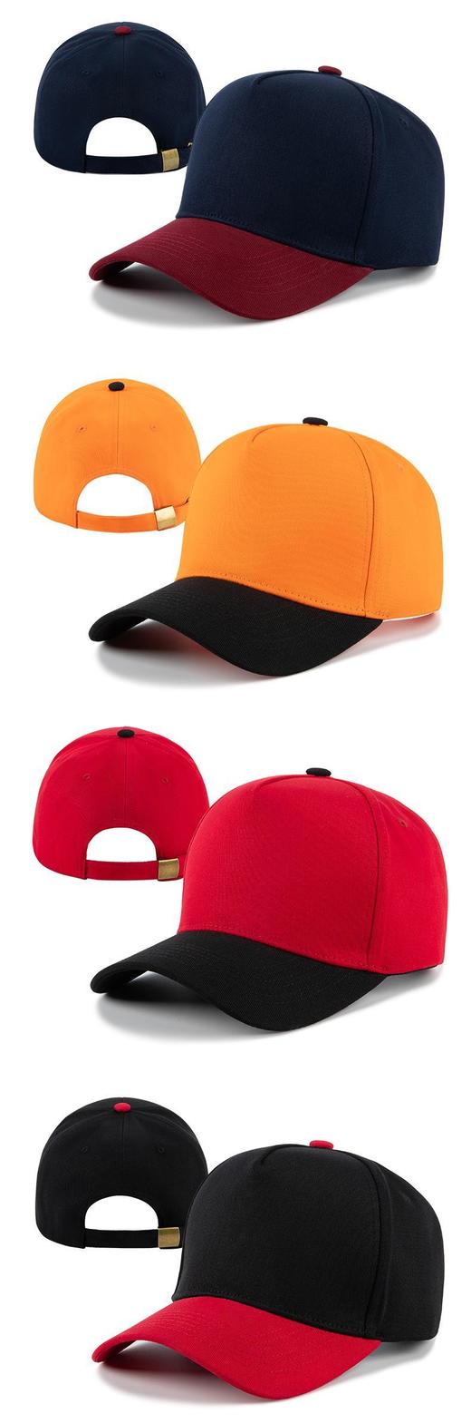 夏季帽子纯棉硬顶五片拼色棒球帽时尚百搭户外旅游遮阳防晒帽2021 商品图9