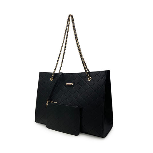 ELLE 格纹链条单肩包套装GH162P90260BK 黑色 商品图1