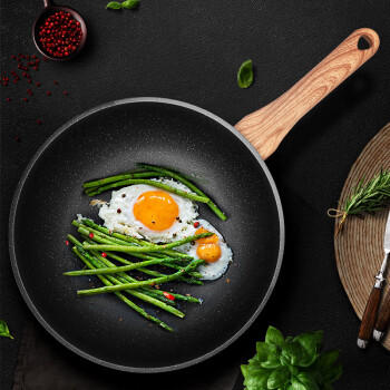 炊大皇炒锅不粘锅易清洁麦饭石色炒菜锅32cm电磁炉通用黑曜石系列CG32HY 商品图0