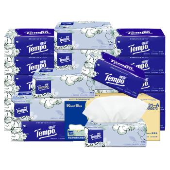 得宝（TEMPO）一博同款 抽纸 真M码 茉莉花味4层90抽*16包 湿水不易破  纸巾 /家庭清洁/纸品 /清洁纸品 /抽纸 商品图4