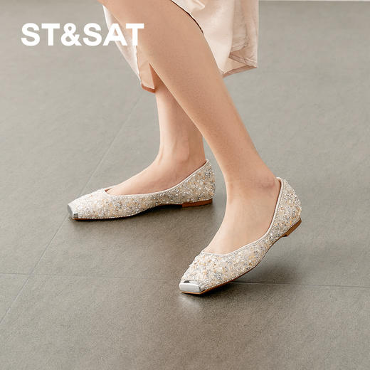 【幻彩碎钻】星期六碎钻方头仙女平底鞋SSD3111489 商品图7