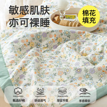 无印良品A类里外全棉100%新疆棉花被子 夏凉被空调被薄被芯 200*230cm 商品图1