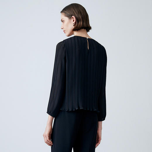 EITIE爱特爱夏季新款气质网纱飘逸慵懒通勤直筒衫上衣7813521 商品图9