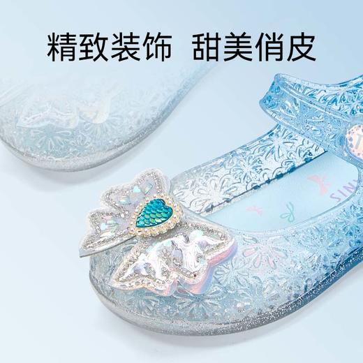 泰兰尼斯公主水晶鞋闪灯果冻鞋艾莎公主鞋演出聚会透明软底透气鞋 T12X5B6968 商品图2