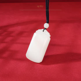 新疆国玉盟世玉【璞玉静雅】羊脂玉牌挂件【带证书·顺丰物流】