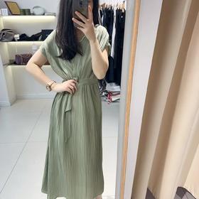 【à perles】三宅*重磅jin口桑蚕丝褶皱系带连衣裙