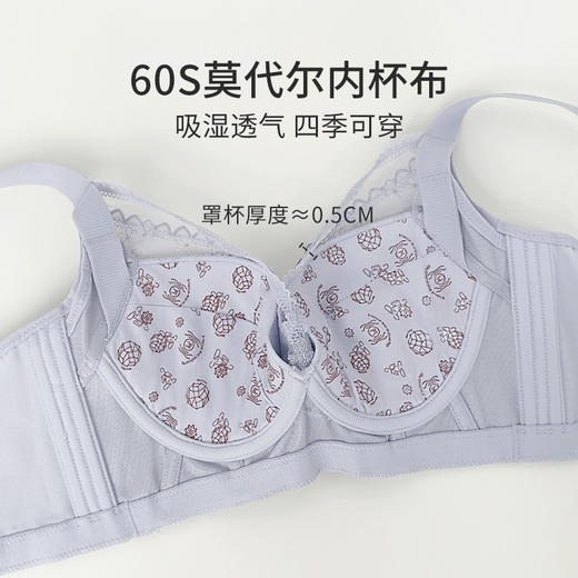 皇家丽美记忆钛圈加高侧比收副乳内衣上托防下垂调整型文胸WJ2505-2 商品图3