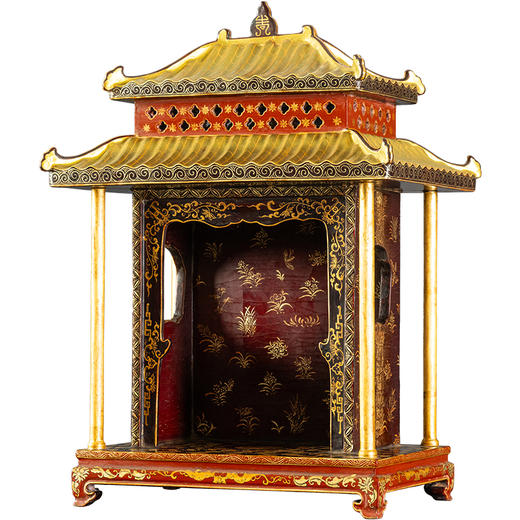 清	大漆描金重檐庑殿顶佛龛 商品图5