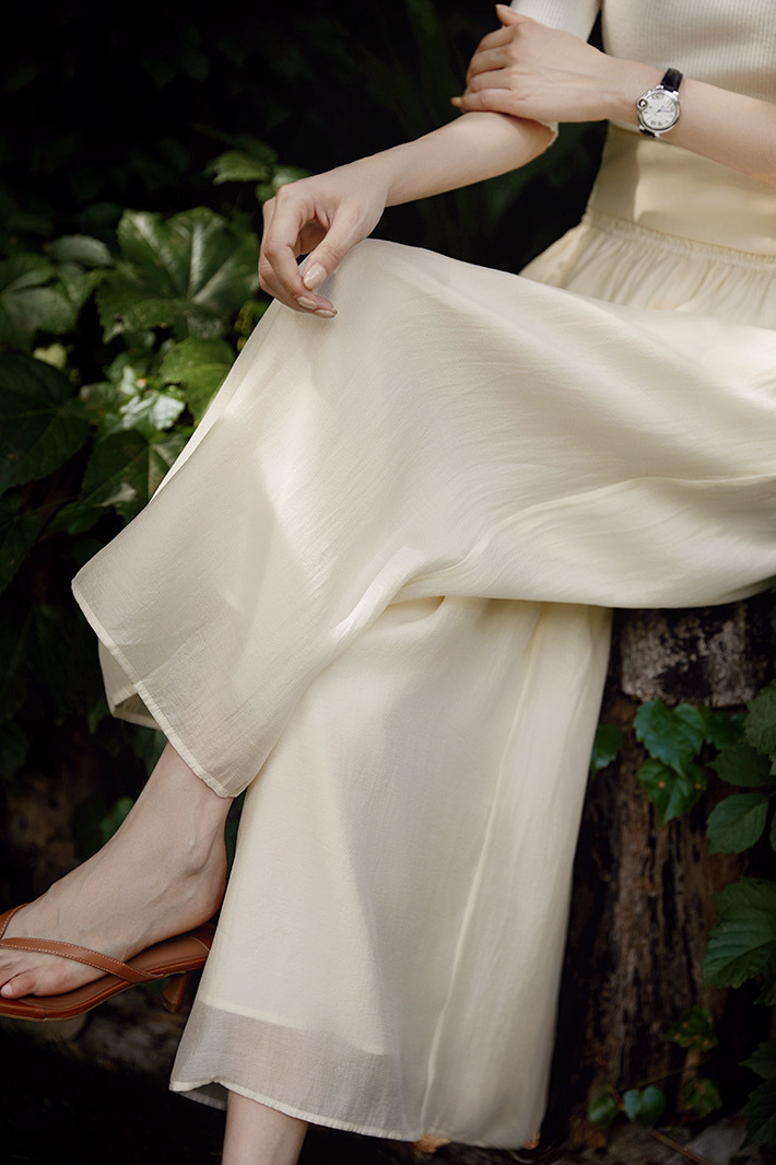 ORIGNAL&CO天丝大摆九分阔腿裤