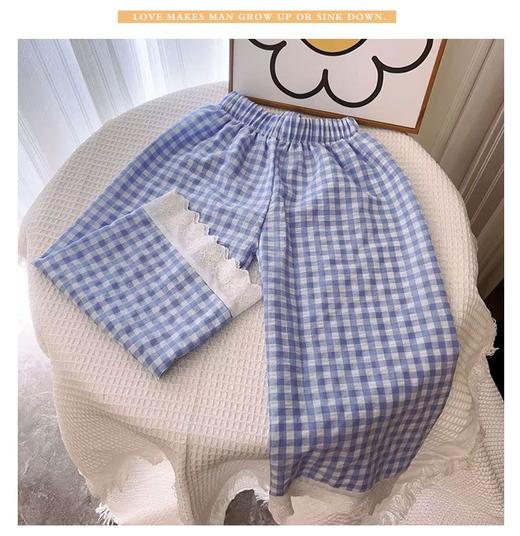 【YW】无忧购儿童薄款棉麻格子阔腿裤九分防蚊裤25-7708（截单后3-5天发货) 商品图8