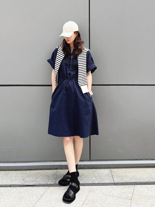 【高品质私服】【IC棉丝泡泡布及膝连衣裙】A 字裙摆飘逸灵动，触摸间满是层次G1284【无标出货 介意慎拍】CC 商品图4