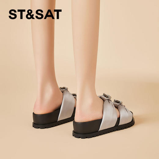 星期六缎面水钻厚底凉拖SSD2110ENR 商品图5