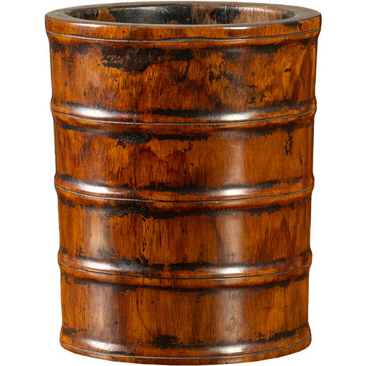 清	黄花梨竹节工笔筒 商品图5