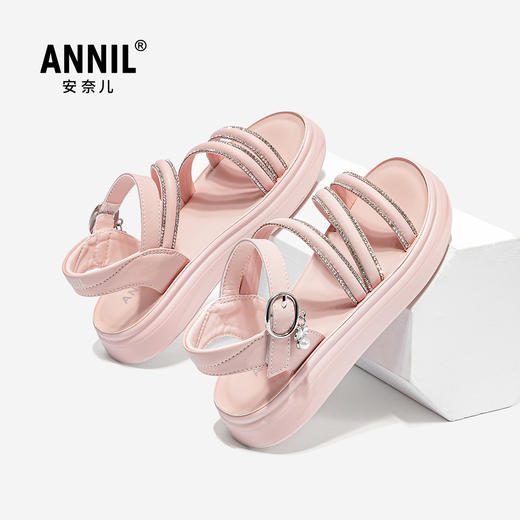 ANNIL/安奈儿夏季女童珍珠镶嵌仙女风外穿百搭休闲凉鞋2025夏款HG5206276 商品图2