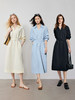 TOYOUTH初语通勤衬衫连衣裙女2025年春季新款V领收腰气质中长裙子 商品缩略图4