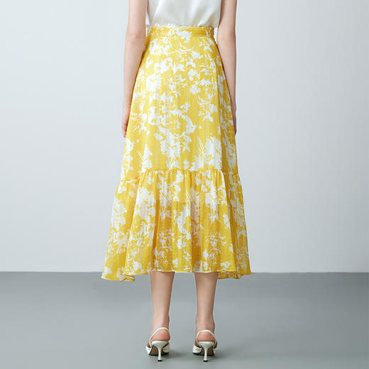 EITIE爱特爱夏季新款气质通勤高腰显瘦a字印花半身裙7806514 商品图4