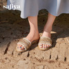 预售7天|Safiya/索菲娅2025夏季时尚小香风外穿休闲气质百搭平底一字拖SFD2110353 商品缩略图4