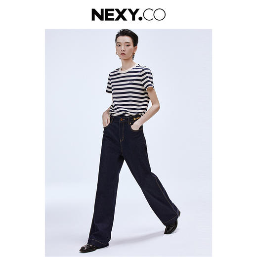 商场同款！2025夏季航海系经典条纹长绒棉短袖圆领T恤！ 商品图1