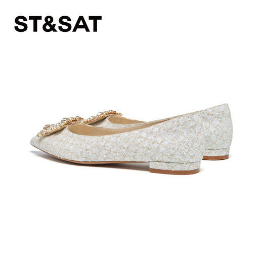 星期六韵雅水晶方扣尖头平底单鞋SSD3111502 商品图5