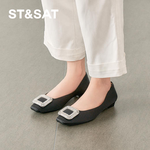 星期六温柔优雅方扣低跟单鞋SSD1111027 商品图0