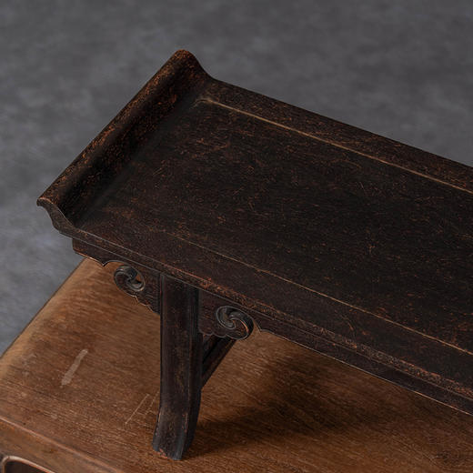 清	紫檀夹头榫如意云纹翘头案中案 商品图4