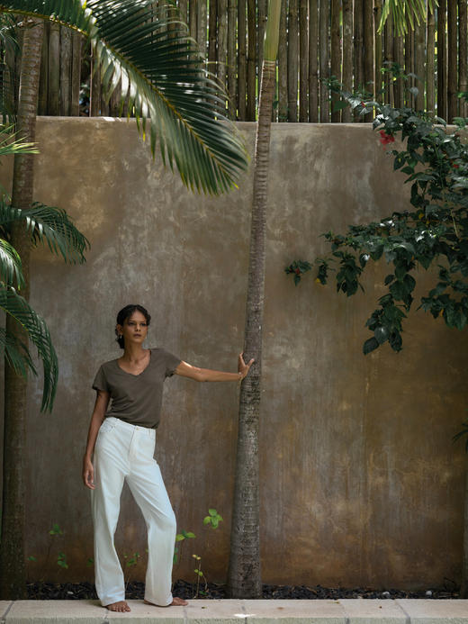 Jai  白色/燕麦色/丛林绿/藏青色戴安的亚麻Tee 商品图13