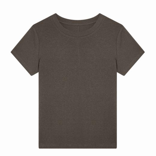 【破价】N°28 2025新款夏季短袖T恤女垂感宽松圆领套头百搭亚麻上衣895251T521 商品图2