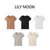 LILYMOON【匹马棉U领T】桑蚕丝亚麻莱赛尔T恤 商品缩略图4