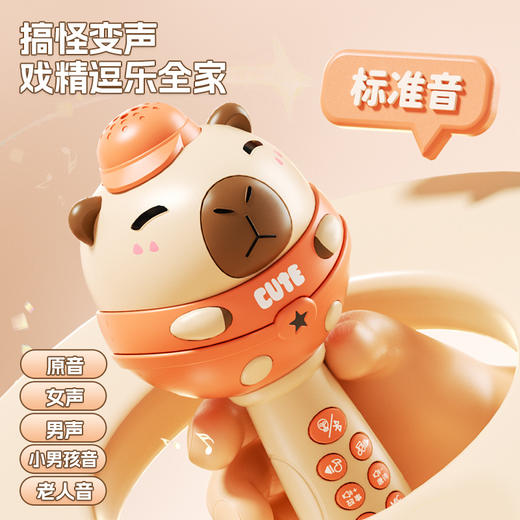 儿童节礼物！【水豚歌王，C位出道~】儿童蓝牙K歌麦克风 多功能话筒 无线音响宝宝玩具 礼品生日礼物-QQ 商品图2