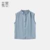 茧墨 法式减龄木耳边缎面无袖衬衫 商品缩略图0
