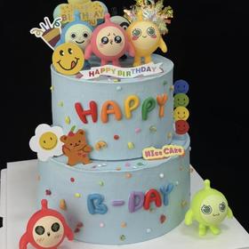 ［蛋仔派对总动员双层创意蛋糕］