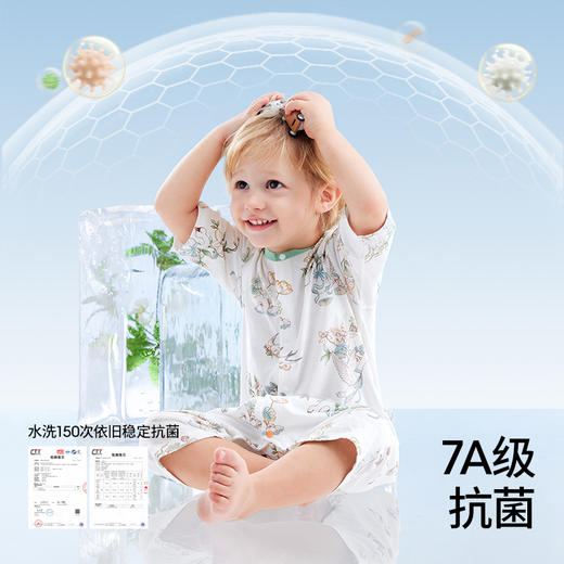 贝肽斯婴儿衣服夏季透气薄款网眼宝宝连体衣七分袖纯棉a类空调服 商品图3