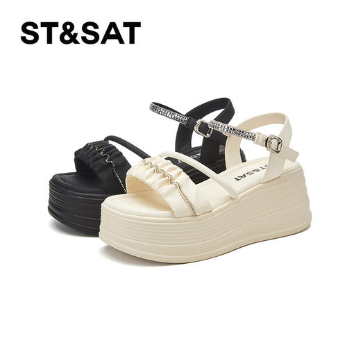 星期六一字扣带水钻松糕沙滩鞋SSD2115EAS 商品图8