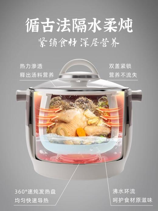 小熊电炖锅炖盅隔水炖家用全自动炖汤煲汤锅大容量陶瓷煮粥烹饪机 商品图3