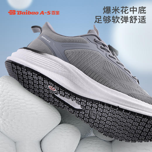 百宝男士老人鞋中老年轻便防滑软底爸爸健步鞋一脚蹬休闲运动鞋春 商品图2