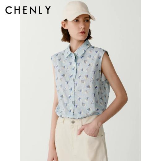 尘衣｜25春夏纯棉帆船印花无袖马甲 商品图0