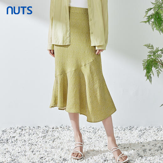 NUTS夏季新品纯色时尚设计感显瘦半身裙323063145B 商品图0