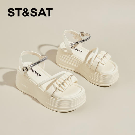 星期六一字扣带水钻松糕沙滩鞋SSD2115EAS 商品图7