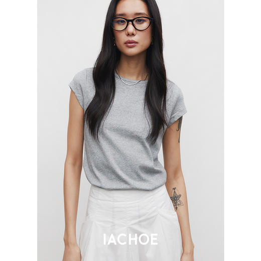 棉仓3531501026-IACHOE三色短款修身T恤 商品图0