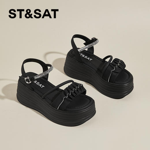 星期六一字扣带水钻松糕沙滩鞋SSD2115EAS 商品图6