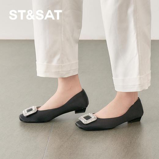 星期六温柔优雅方扣低跟单鞋SSD1111027 商品图1