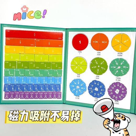 【磁性分数拼图教具】磁性分数盘演示器小学三年级数学加减法运算学习数字启蒙分数教具 商品图2