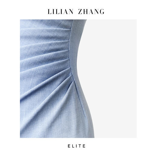 E“定制”——静奢风——“塞纳风情”——通勤手工褶修身连衣裙 2501031 商品图4